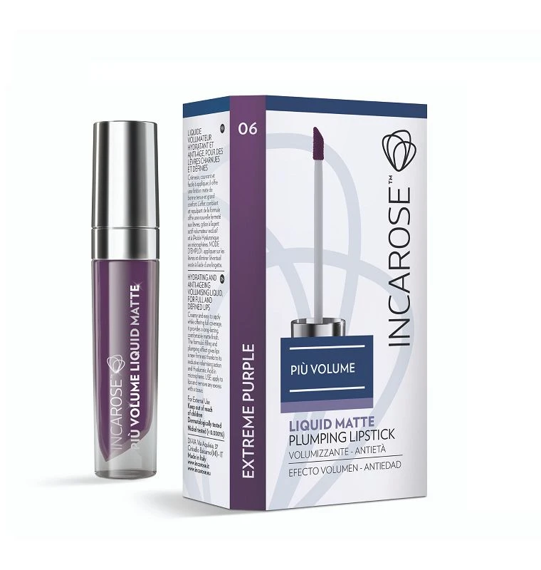 Incarose Liquid Matte Plumping Lipstick Rossetto Liquido N.06 Extreme Purple 1 Incarose Liquid Matte Plumping Lipstick Rossetto Liquido N.06 Extreme Purple