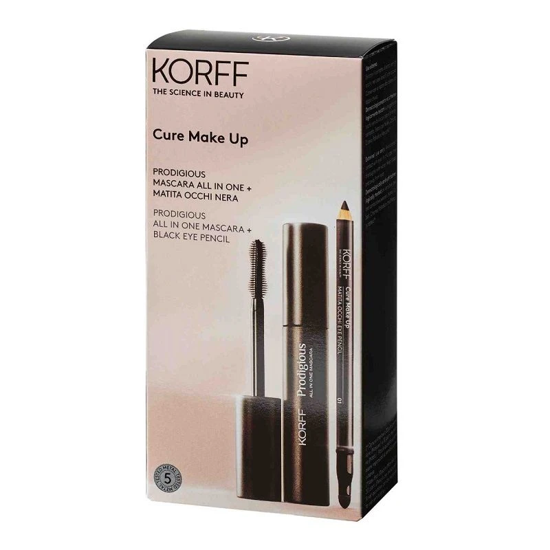 Korff Cure Make Up Prodigious Mascara All In One 14ml + Matita Occhi Nera 1 Korff Cure Make Up Prodigious Mascara All In One 14ml + Matita Occhi Nera